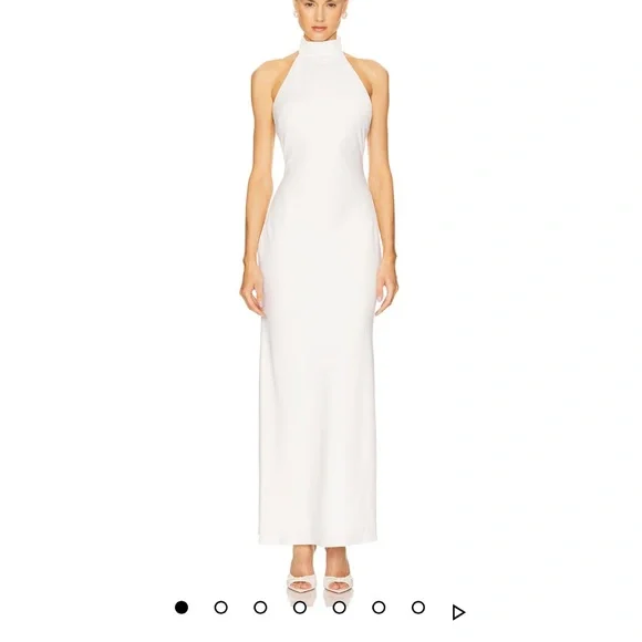 Evianna Satin Gown in Ivory - Picture 1 of 8